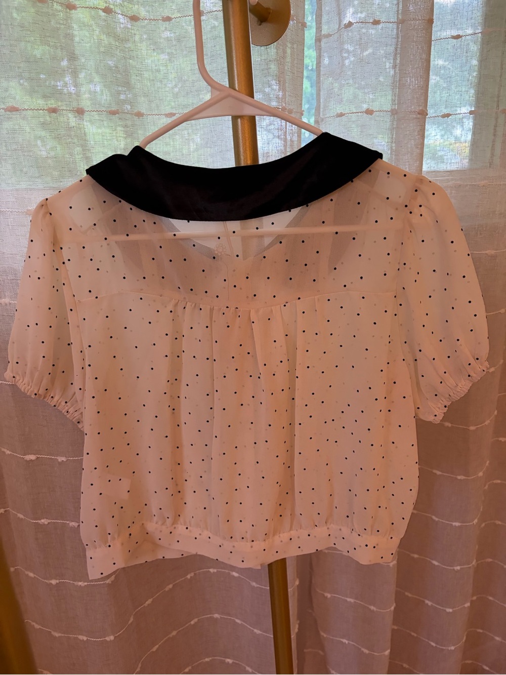 By Together DÔEN Inspired Polka Dot Peter Pan Collar Blouse - Picture 4 of 4